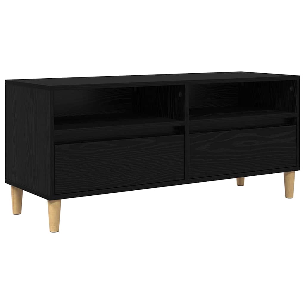 Mobile TV Rovere Nero 100 x 34,5 x 44,5 cm Legno multistrato
