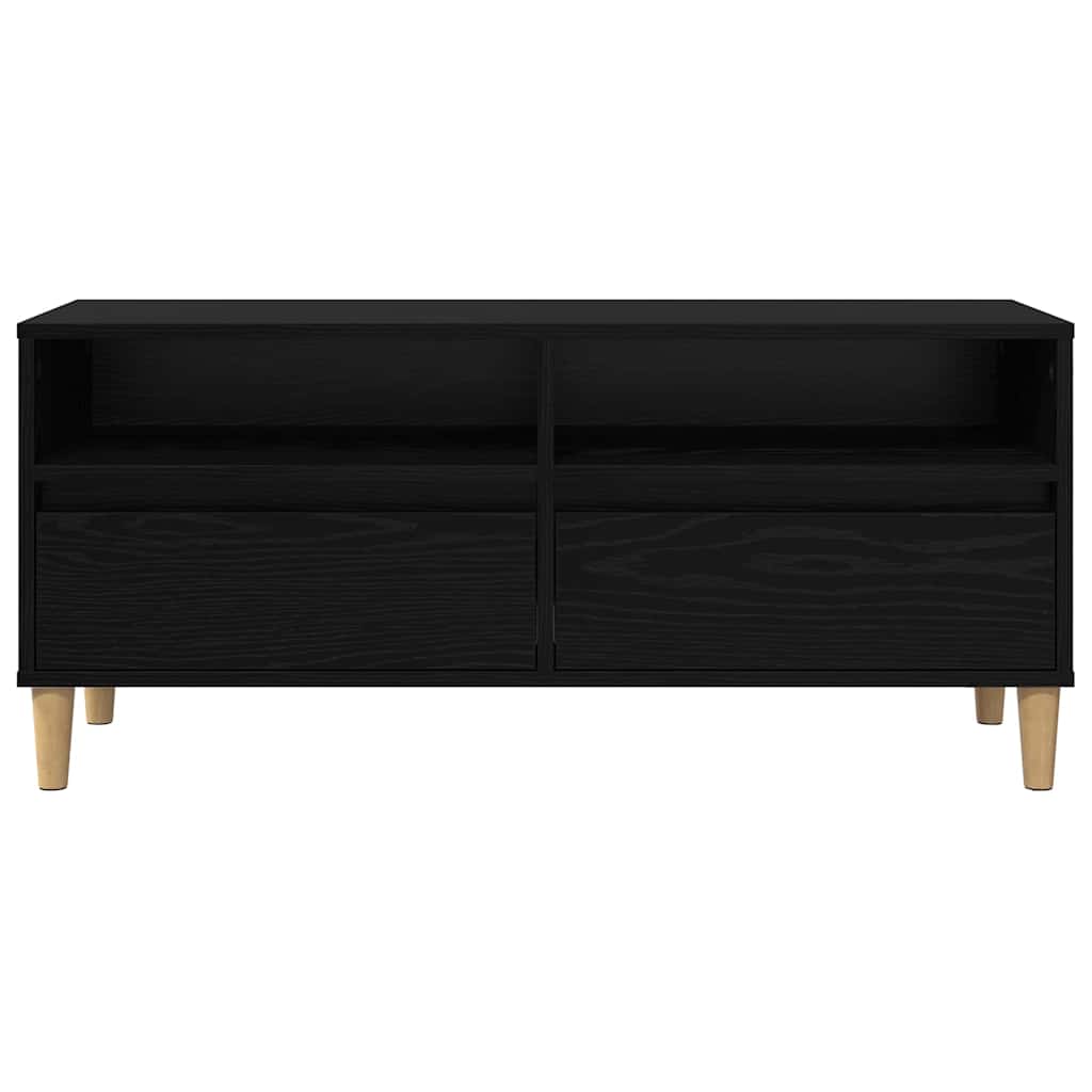 Mobile TV Rovere Nero 100 x 34,5 x 44,5 cm Legno multistrato