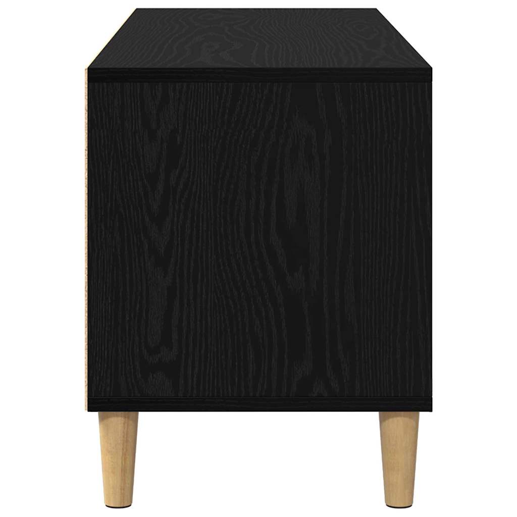 Mobile TV Rovere Nero 100 x 34,5 x 44,5 cm Legno multistrato