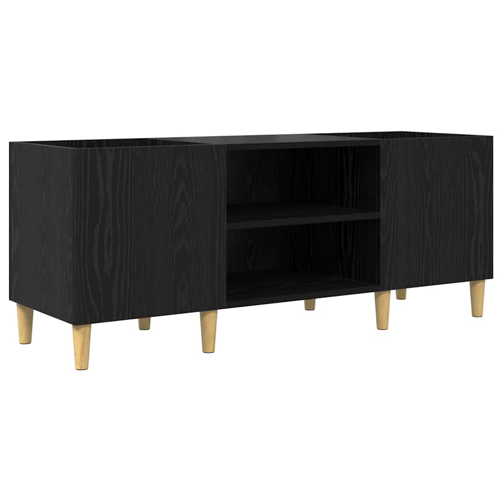 Mobile porta vinili Rovere Nero 121 x 38 x 48 cm | homemem39