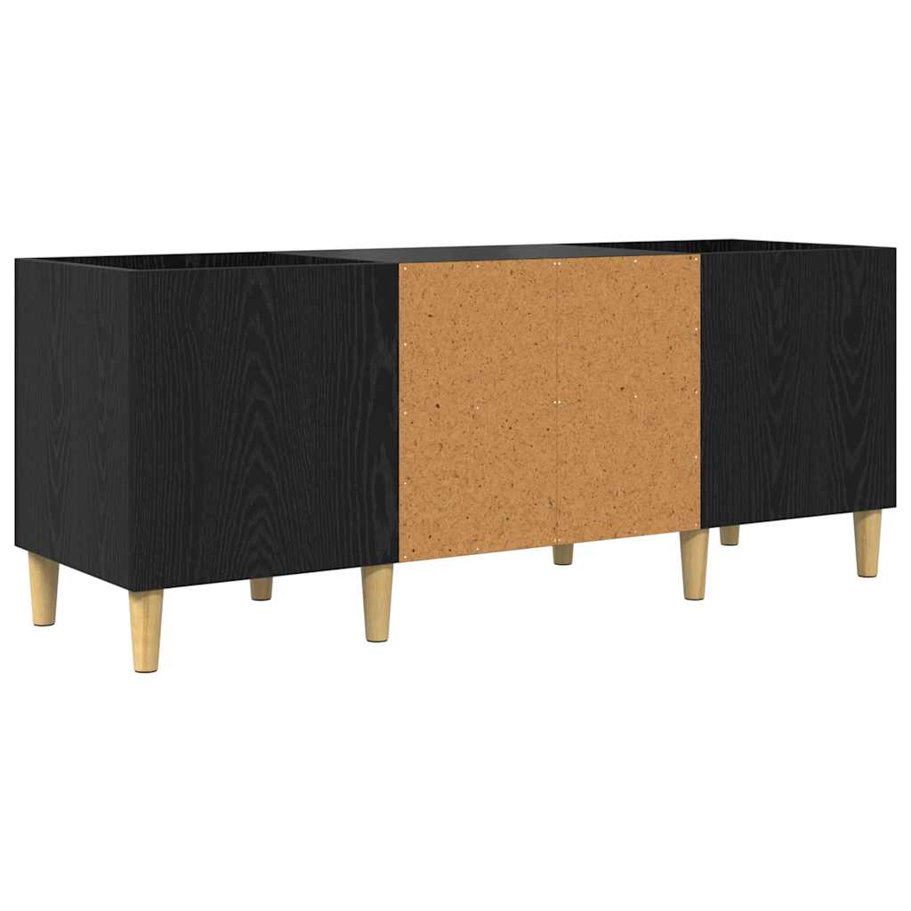 Mobile porta vinili Rovere Nero 121 x 38 x 48 cm | homemem39