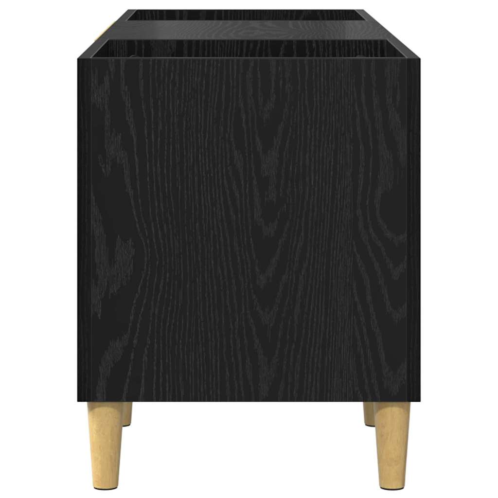 Mobile porta vinili Rovere Nero 121 x 38 x 48 cm | homemem39