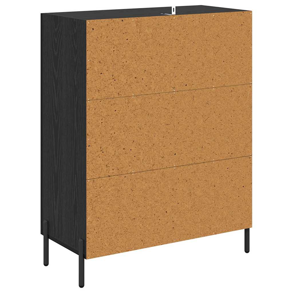 Credenza Rovere Nero 69,5 x 34 x 90 cm Legno multistrato