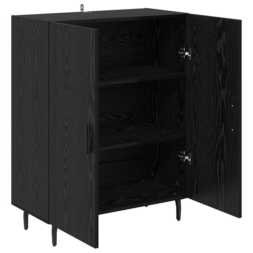 Credenza Rovere Nero 69,5 x 34 x 90 cm Legno multistrato