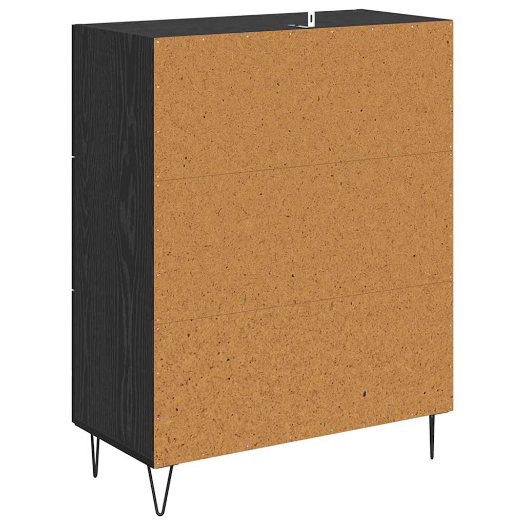 Credenza con cassetto Rovere Nero 69,5 x 34 x 90 cm