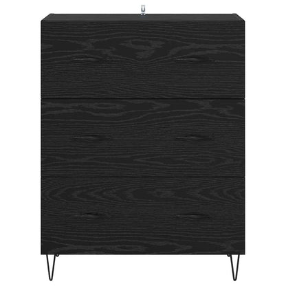 Credenza con cassetto Rovere Nero 69,5 x 34 x 90 cm