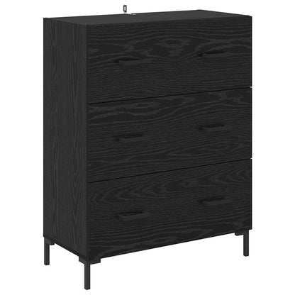 Credenza con cassetto Rovere Nero 69,5 x 34 x 90 cm