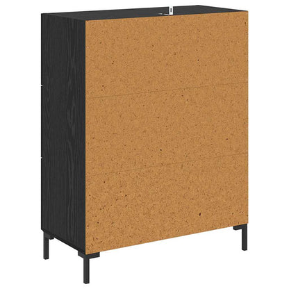 Credenza con cassetto Rovere Nero 69,5 x 34 x 90 cm