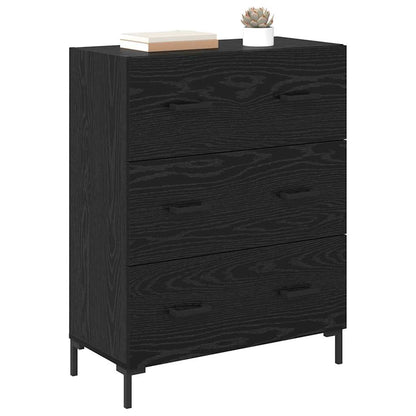 Credenza con cassetto Rovere Nero 69,5 x 34 x 90 cm