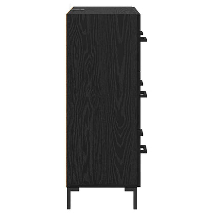 Credenza con cassetto Rovere Nero 69,5 x 34 x 90 cm