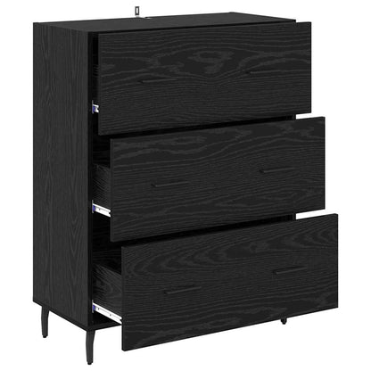 Credenza con cassetto Rovere Nero 69,5 x 34 x 90 cm