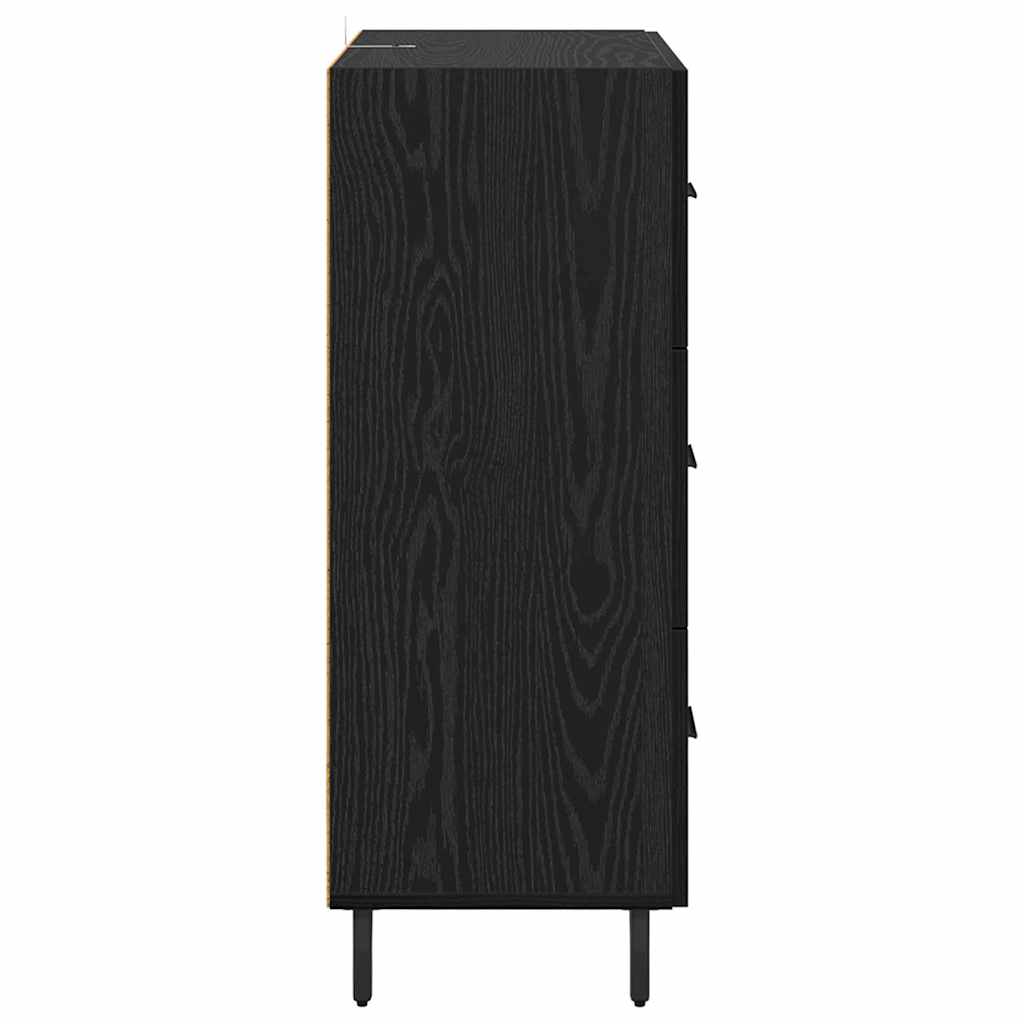 Credenza con cassetto Rovere Nero 69,5 x 34 x 90 cm