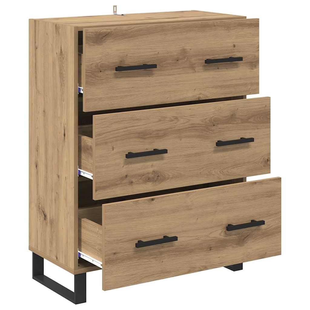 Credenza con cassetto Rovere artigianale 69,5 x 34 x 90 cm