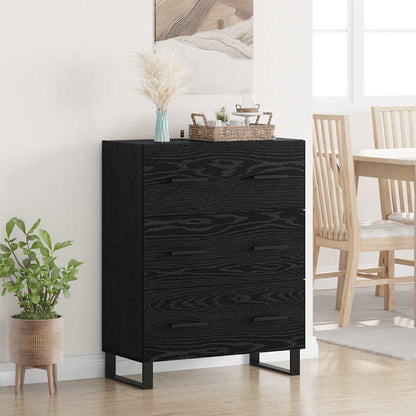 Credenza con cassetto Rovere Nero 69,5 x 34 x 90 cm