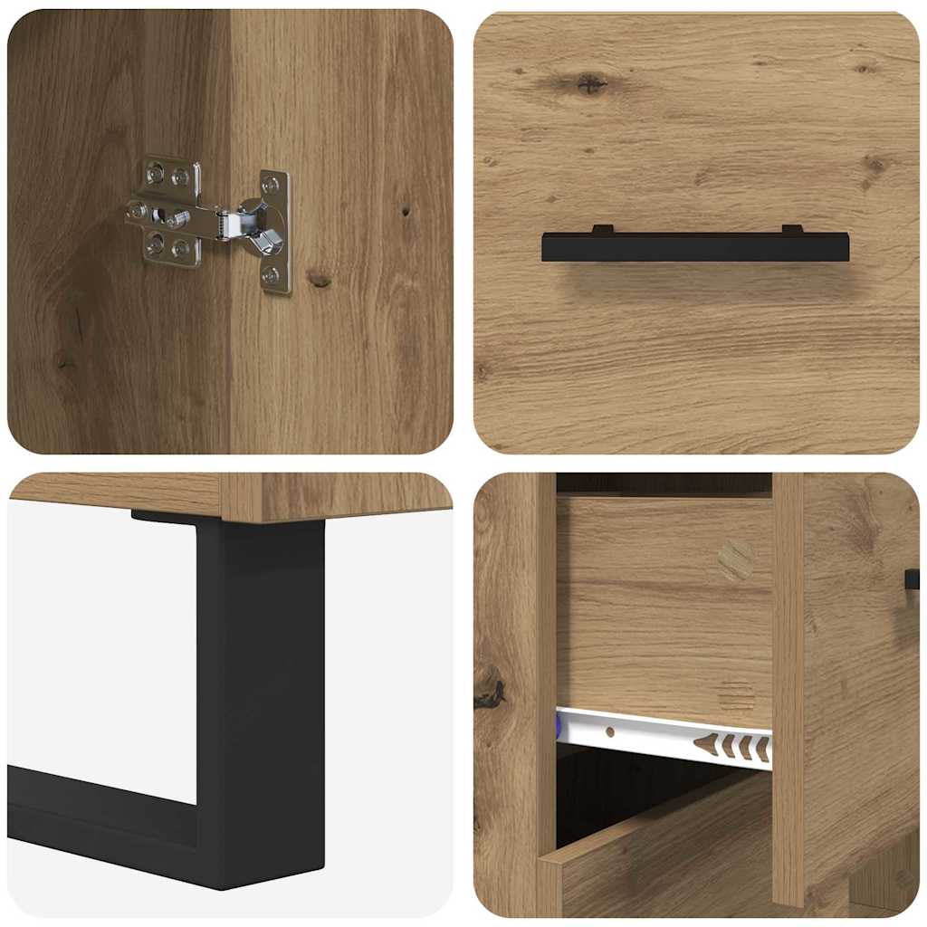 Credenza con cassetto Rovere artigianale 69,5 x 34 x 90 cm