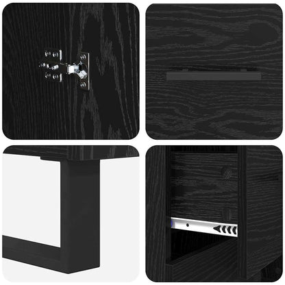 Credenza con cassetto Rovere Nero 69,5 x 34 x 90 cm