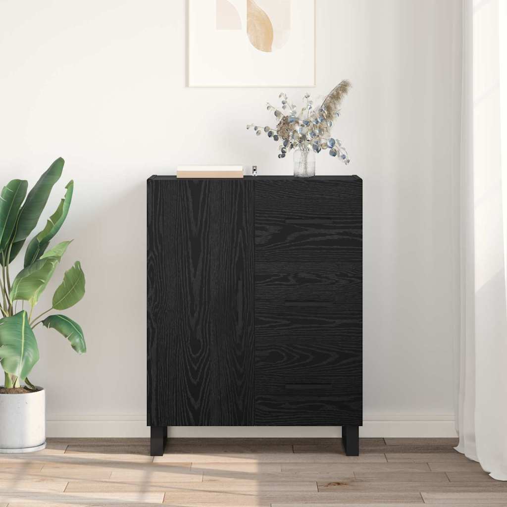 Credenza con cassetto Rovere Nero 69,5 x 34 x 90 cm