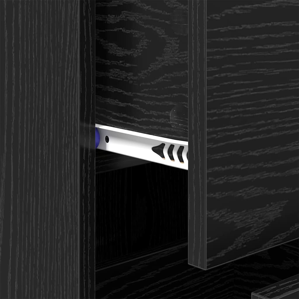 Credenza Rovere Nero 34,5 x 34 x 90 cm Legno multistrato