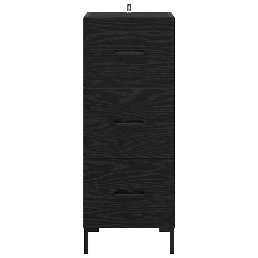 Credenza Rovere Nero 34,5 x 34 x 90 cm Legno multistrato