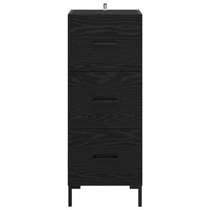 Credenza Rovere Nero 34,5 x 34 x 90 cm Legno multistrato