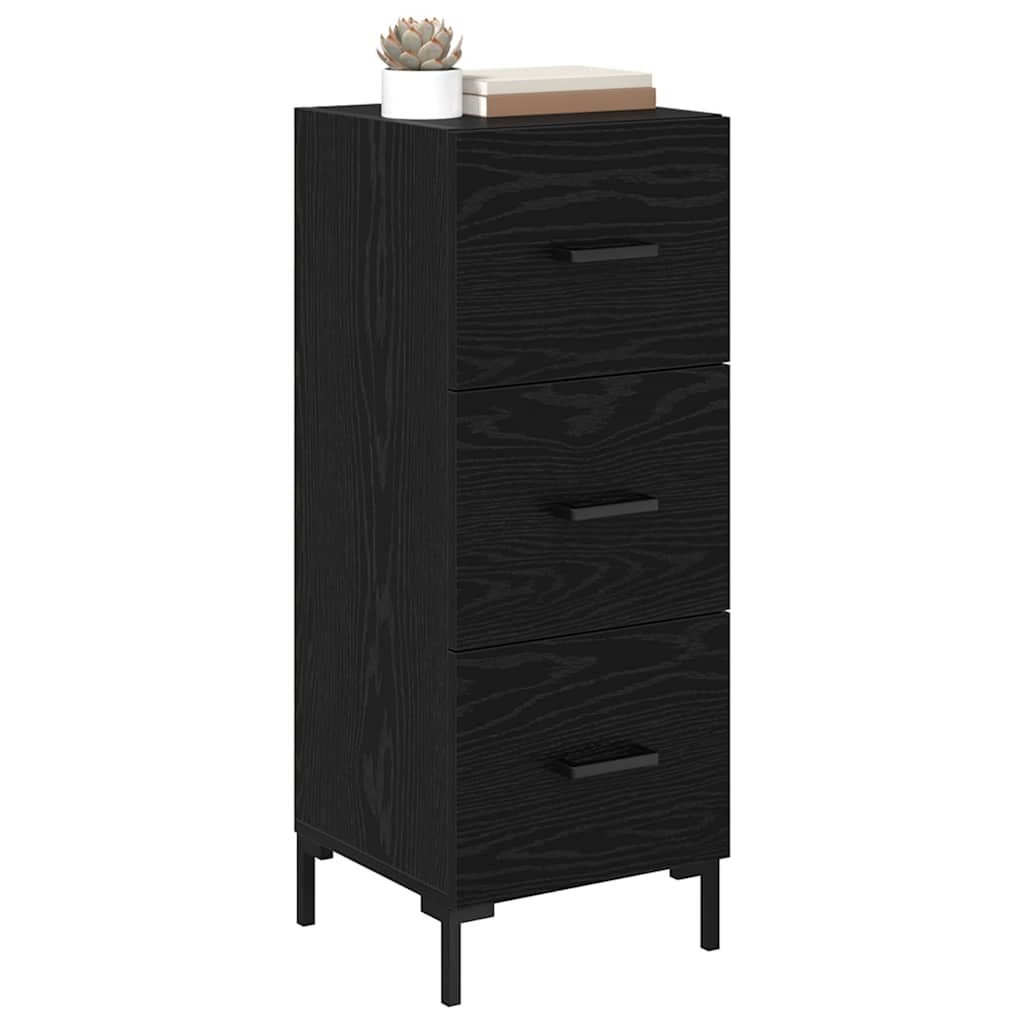 Credenza Rovere Nero 34,5 x 34 x 90 cm Legno multistrato