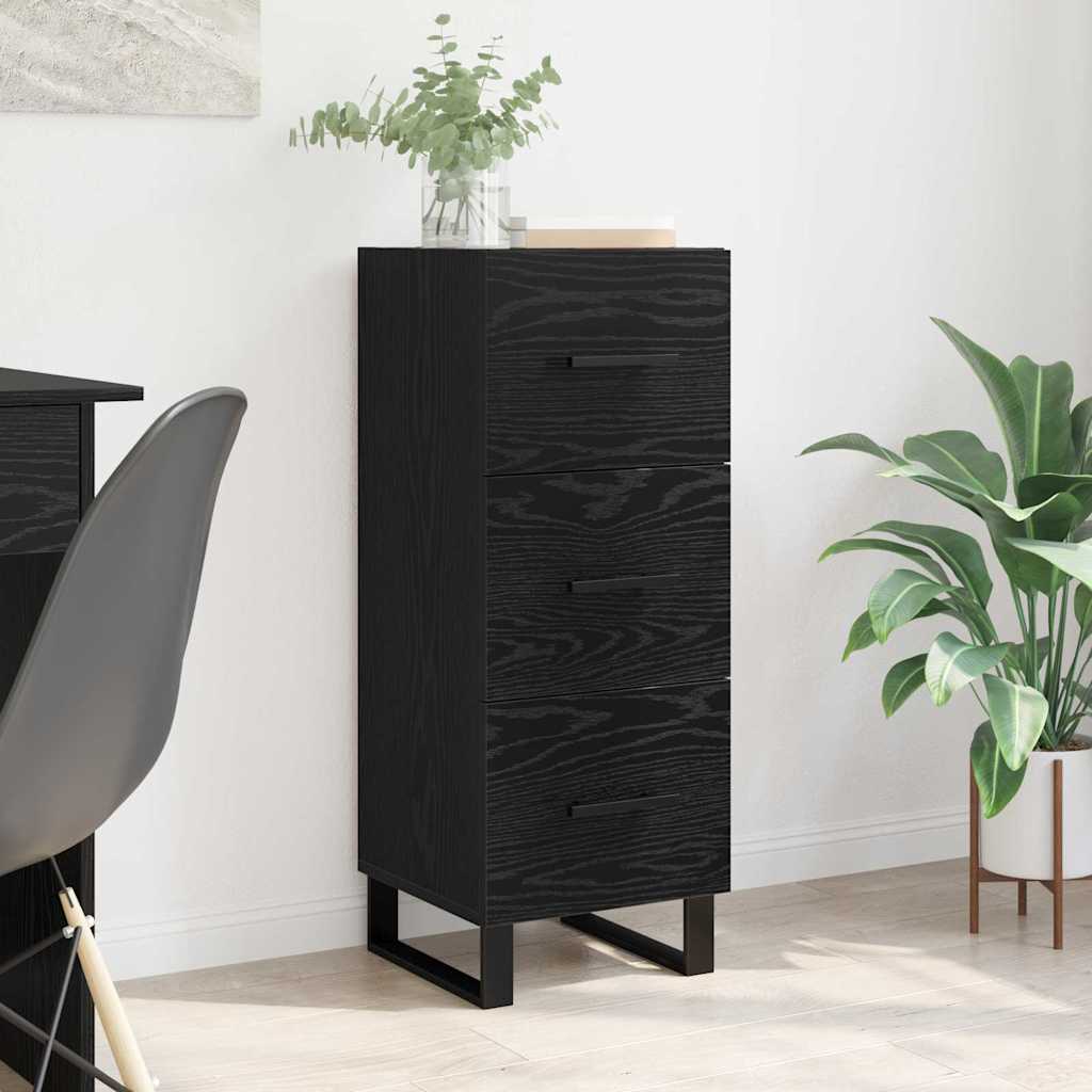 Credenza con cassetto Rovere Nero 34,5 x 34 x 90 cm