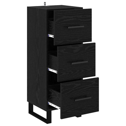 Credenza con cassetto Rovere Nero 34,5 x 34 x 90 cm