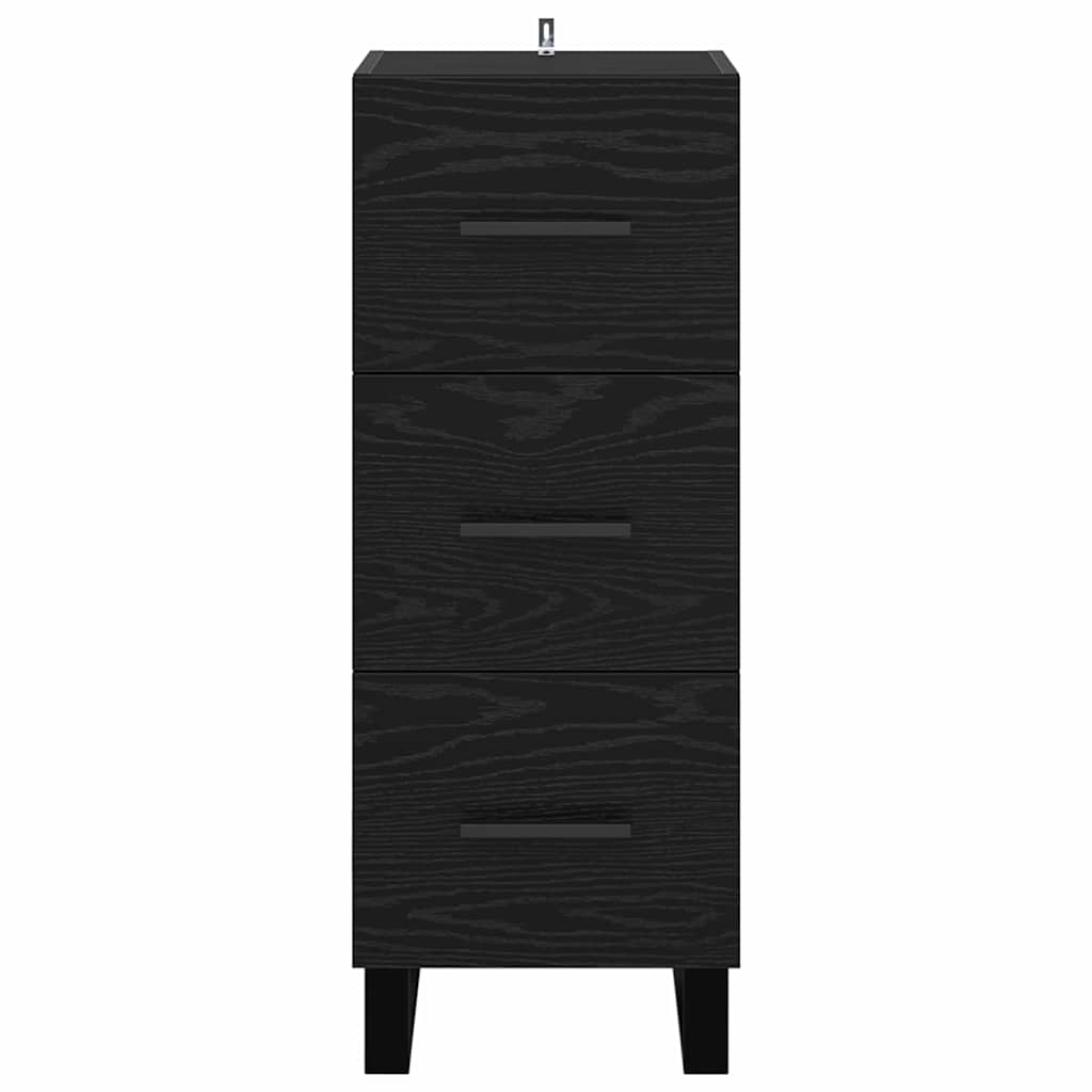 Credenza con cassetto Rovere Nero 34,5 x 34 x 90 cm