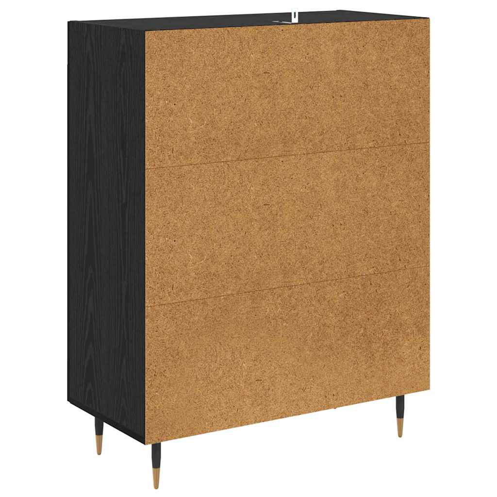Credenza Rovere Nero 69,5 x 34 x 90 cm Legno multistrato