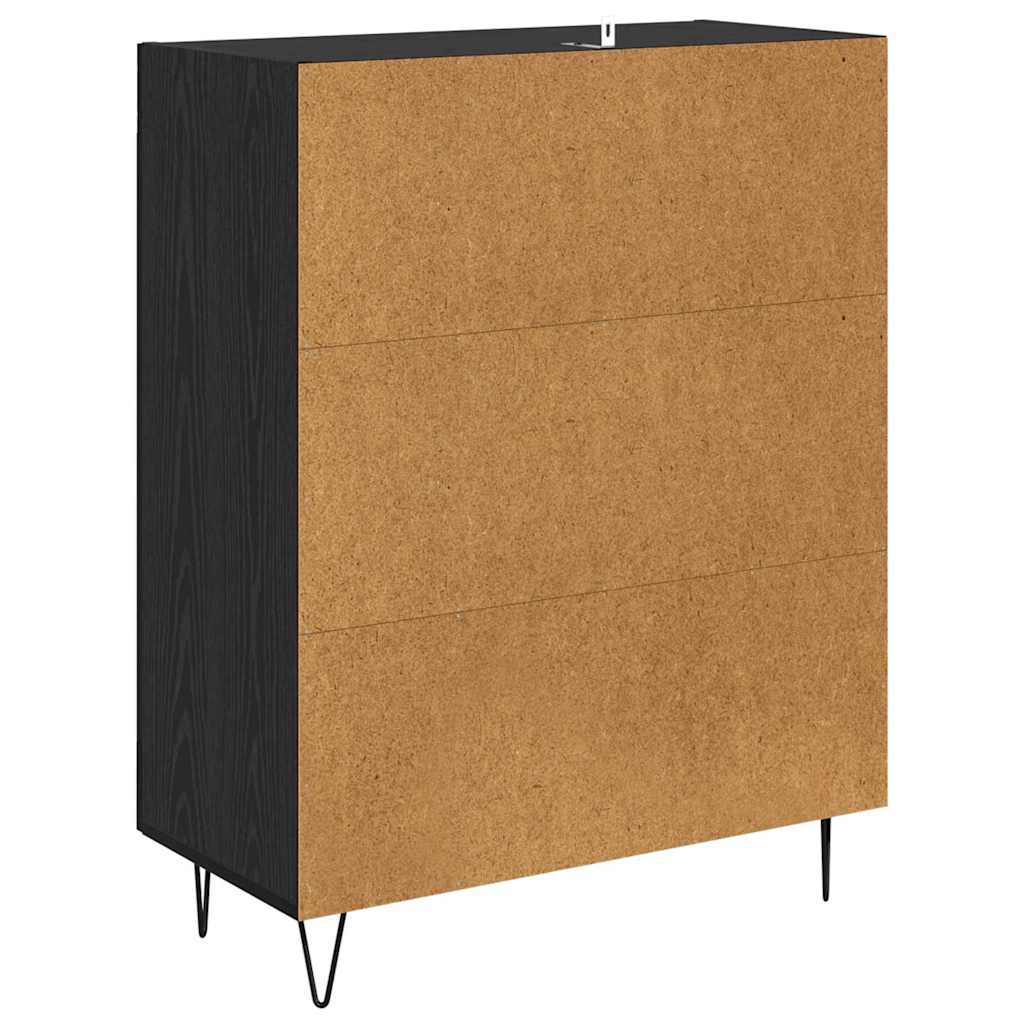 Credenza Rovere Nero 69,5 x 34 x 90 cm