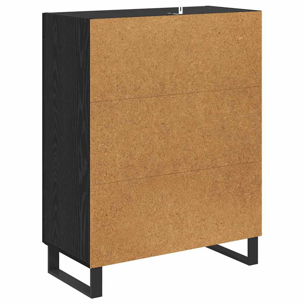 Credenza Rovere Nero 69,5 x 34 x 90 cm