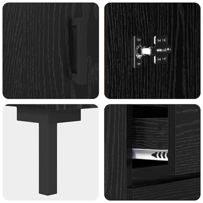 Credenza Rovere nero 69.5 x 34 x 90 cm Legno multistrato