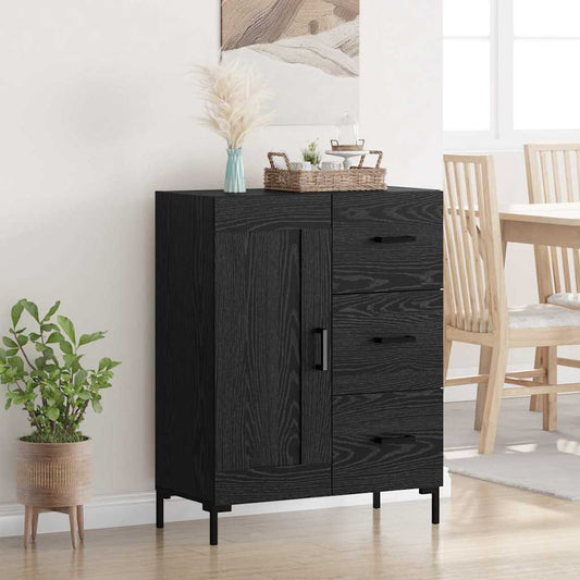 Credenza Rovere nero 69.5 x 34 x 90 cm Legno multistrato