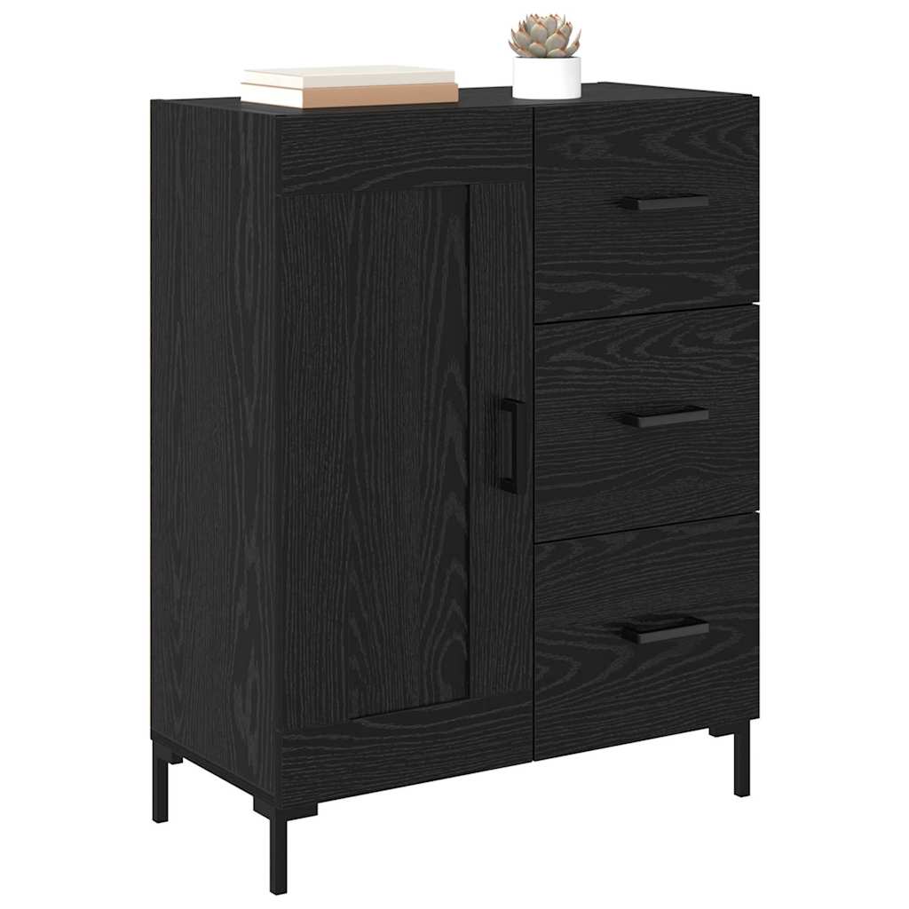 Credenza Rovere nero 69.5 x 34 x 90 cm Legno multistrato