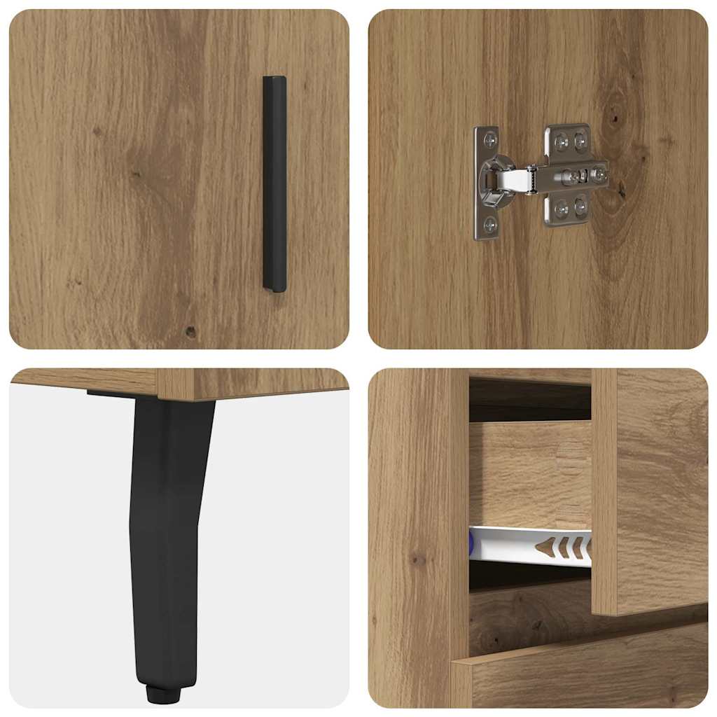 Credenza con cassetto Rovere artigianale 69,5 x 34 x 90 cm