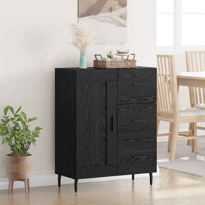 Credenza con cassetto Rovere Nero 69,5 x 34 x 90 cm