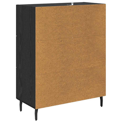 Credenza con cassetto Rovere Nero 69,5 x 34 x 90 cm