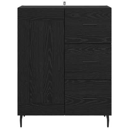 Credenza con cassetto Rovere Nero 69,5 x 34 x 90 cm