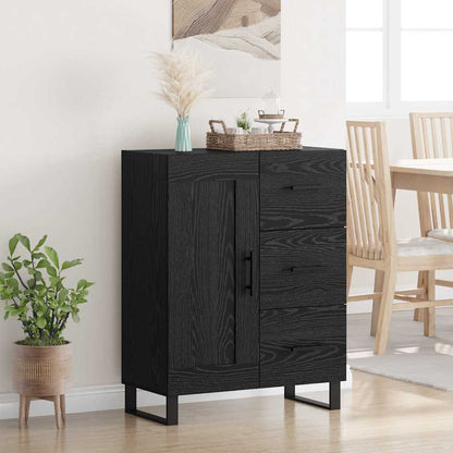 Credenza con cassetto Rovere Nero 69,5 x 34 x 90 cm