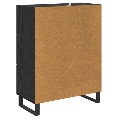 Credenza con cassetto Rovere Nero 69,5 x 34 x 90 cm