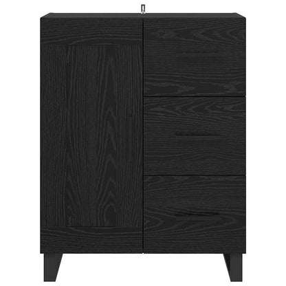 Credenza con cassetto Rovere Nero 69,5 x 34 x 90 cm