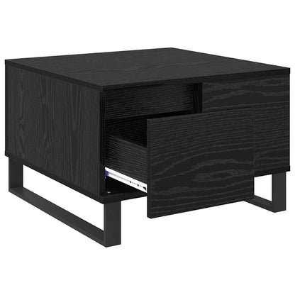 Tavolino da salotto con cassetto Rovere Nero 55 x 55 x 36,5 cm
