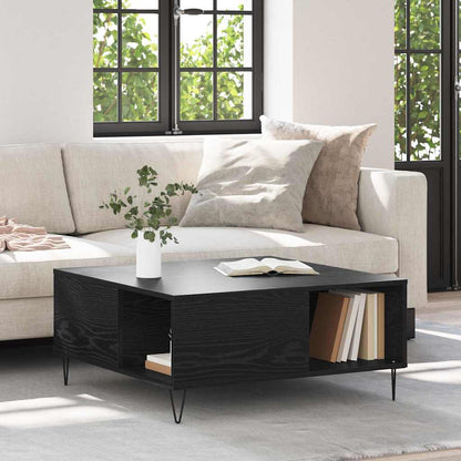 Tavolino da salotto Rovere Nero 80 x 80 x 36,5 cm