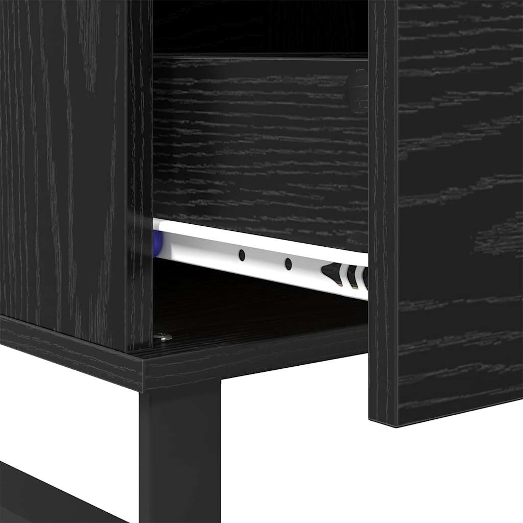 Tavolino da salotto con cassetto Rovere Nero 90 x 50 x 36,5 cm