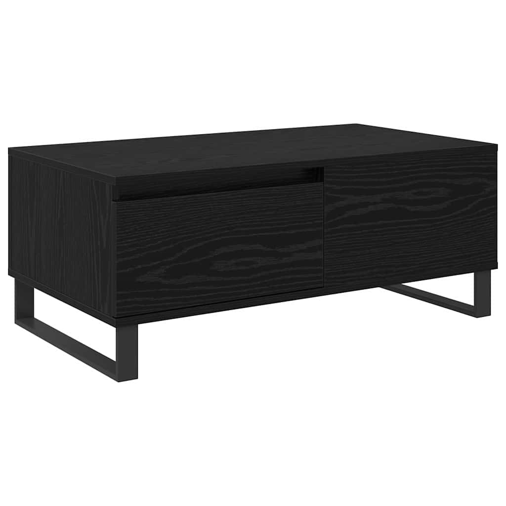 Tavolino da salotto con cassetto Rovere Nero 90 x 50 x 36,5 cm