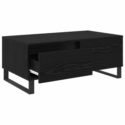 Tavolino da salotto con cassetto Rovere Nero 90 x 50 x 36,5 cm
