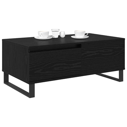 Tavolino da salotto con cassetto Rovere Nero 90 x 50 x 36,5 cm