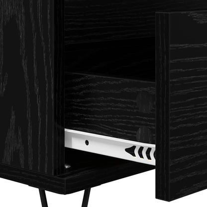Credenza con cassetto Rovere Nero 40 x 35 x 70 cm