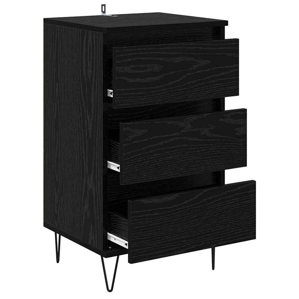 Credenza con cassetto Rovere Nero 40 x 35 x 70 cm
