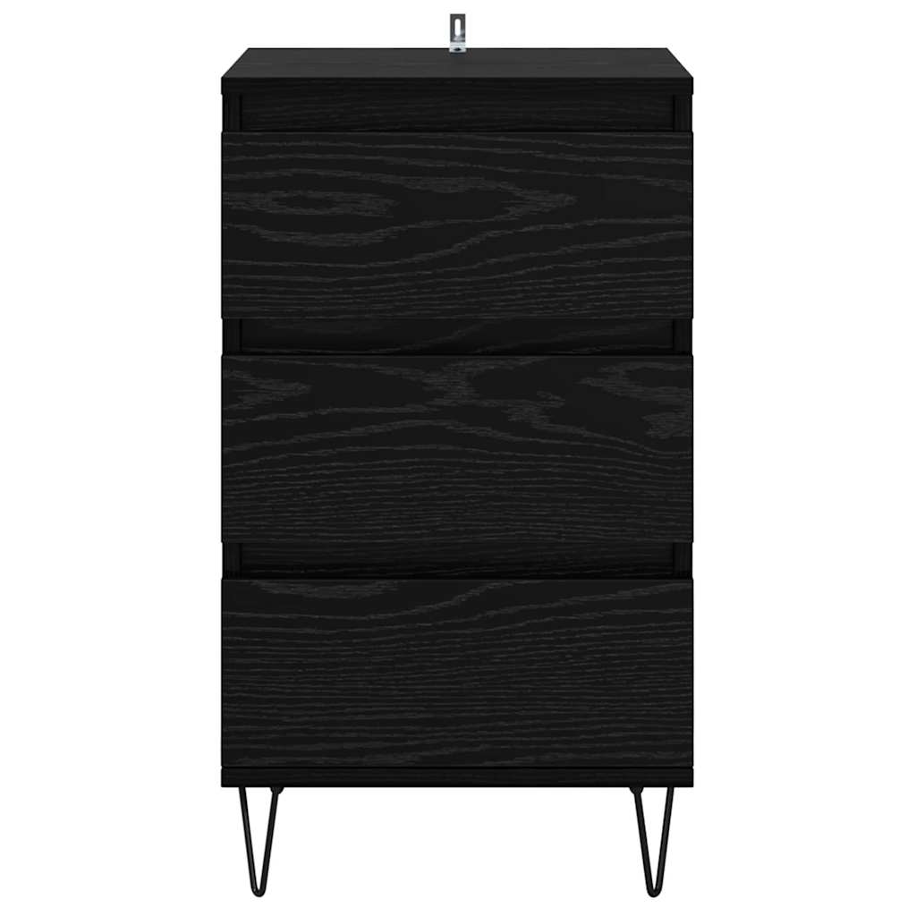 Credenza con cassetto Rovere Nero 40 x 35 x 70 cm